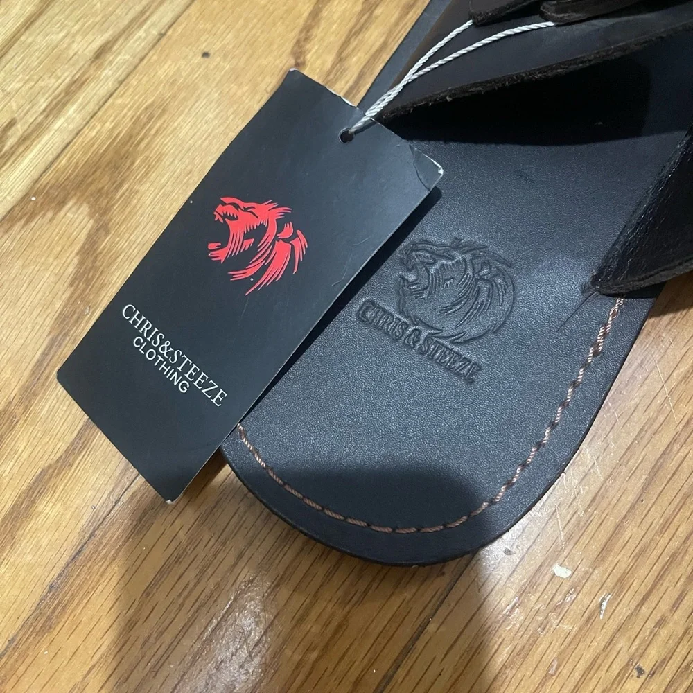 Chris & Steeze Dark Brown Sandals with Buce on side Sz 11 (44) - Picture 13 of 16